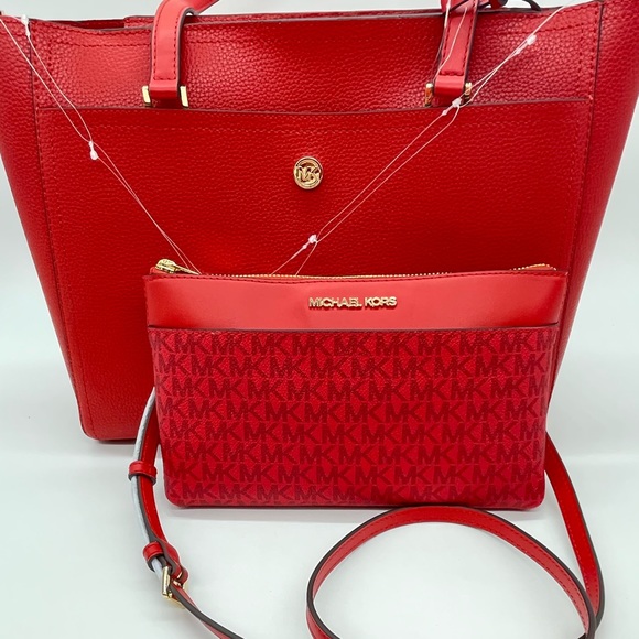 Michael Kors Large Maude Large 3 in 1 Tote Bag Flame - Picture 14 of 16